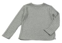 Sivý rebrovaný ľahký sveter s perličkami Zara