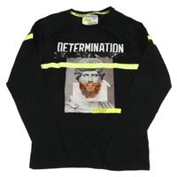 Čierne tričko s potlačou a nápisom Vingino