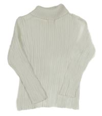 Biely rebrovaný sveter s rolákom Nutmeg