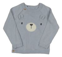 Svělemodrý prepínaci sveter s medvedíkom TU