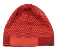 Červená vzorovaná pletená čepice 