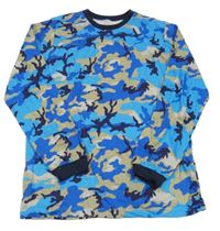 Nové - Modro-béžové army pyžamové triko 