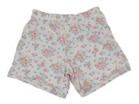 Biele kvietkovane bavlnené kraťasy Mothercare