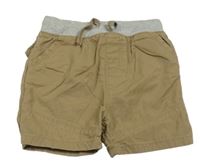 Béžové plátěné kraťasy se šedým pasem M&S