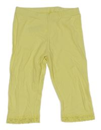 Žlté capri legíny s čipkou Lupilu