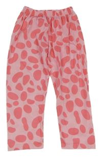 Světlerůžovo-růžové vzorované pyžamové kalhoty 
