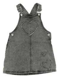 Sivé rifľové na traké šaty so srdiečkami F&F