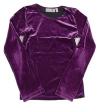 Purpurové lesklé sametové mikinotriko H&M