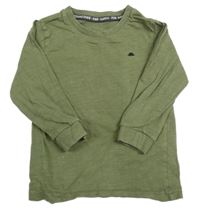 Khaki melírované mikinotriko s dinosaurom Matalan