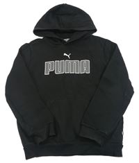Černá mikina s logem a kapsou a kapucí PUMA