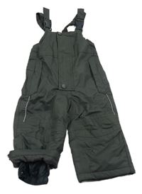 Tmavošedé šusťákové zimní laclové oteplovačky Papagino