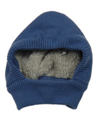 Tmavomodrá pletená zateplená kukla 