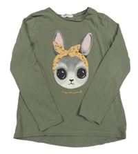Khaki triko se zajíčkem H&M
