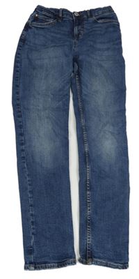 Modré slim fit teplákové rifle H&M