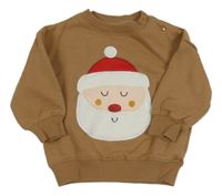 Hnedá vianočná mikina so Santou ZEEMAN