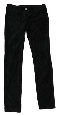 Čierne rebrované zamatové tregíny Benetton