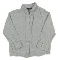 Modrošedo-biela pruhovaná košeľa Next