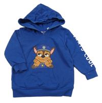 Safírová mikina s PAW PATROL - Chase a kapsou a kapucí nickelodeon