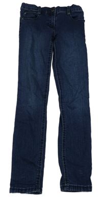 Tmavomodré skinny teplákové rifle YIGGA