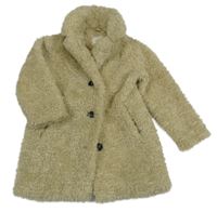 Světlebéžový huňatý podšitý kabát Next