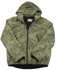 Khaki army šusťáková jarní bunda s kapucí OVS