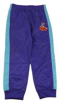 Tmavofialovo-modré sportovní tepláky s Bugs Bunny