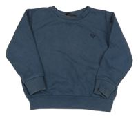 Tmavomodrošedá oversize mikina s dinosaurom Next