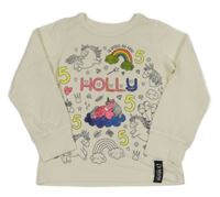 Smetanové triko s obrázky na vybarvení