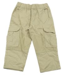 Béžové cargo plátenné nohavice ZARA