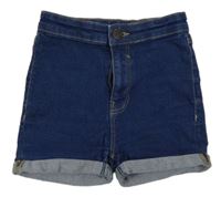 Tmavomodré teplákové rifľové kraťasy C&A