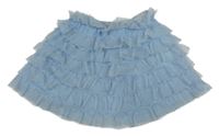 Světlemodro-strieborná vrstvená tylová sukňa H&M
