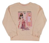 Světlebroskvová mikina s Barbie s flitrami Tu