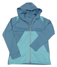 Modrošedo-svetlomodrá prepínaci športová mikina s kapucňou PRIMARK