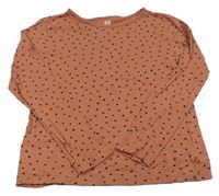 Hnedé bodkovaná é tričko H&M