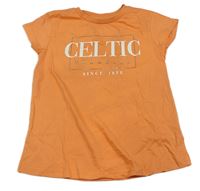 Oranžové fotbalové tričko s nápisem - Celtic