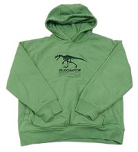 Zelená mikina s kostrou dinosaura a kapucí Next