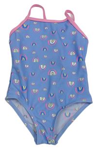 Modré jednodielne plavky s duhami Primark