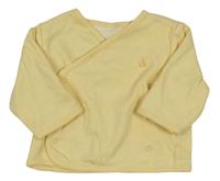 Žlutý podšitý zavinovací obustranný kabátek