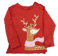 Červené triko se sobem Mothercare