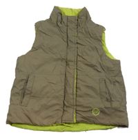 Khaki šušťáková zateplená vesta