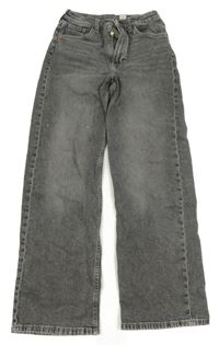 Sivé wide leg high waist rifle H&M