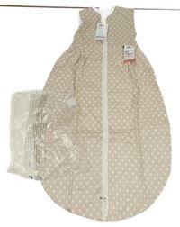 Nové - Béžový podšitý spací pytel s hviezdami