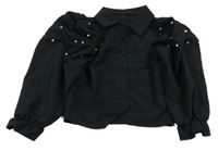 Černá halenka s perlami Shein