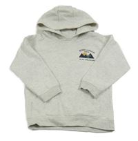 Svetlosivá melírovaná mikina s horami a kapucňou Matalan