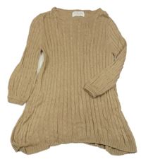 Hnedé rebrované úpletové šaty