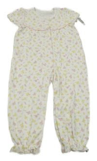 Nové - Bílý květovaný overal Nutmeg