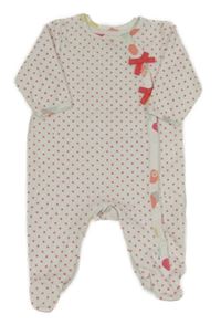 Biely bodkovaná ý zamatový overal s mašľami Mamas&Papas