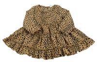 Hnedé šaty s leopardím vzorom Shein