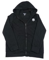 Čierna prepínaci mikina s potlačou a kapucňou F&F