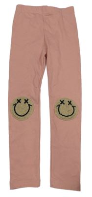 Růžové legíny se smajlíky